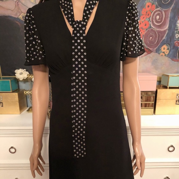 Michael Kors black dress with silver grommets XS - Picture 2 of 10